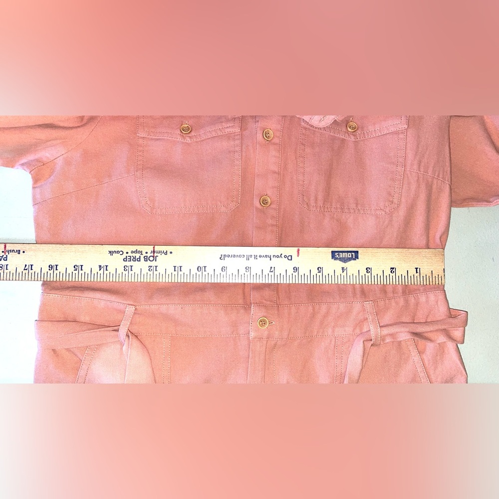 Paper Crane Coral Button-Up Shirts Romper w/Belt - Picture 10 of 10